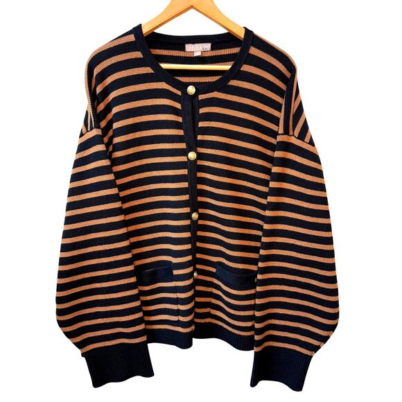 J. Crew Sweaters - EUC J. CREW Emilie Sweater Lady Jacket Size 3X Stripe Elegant Classic Preppy